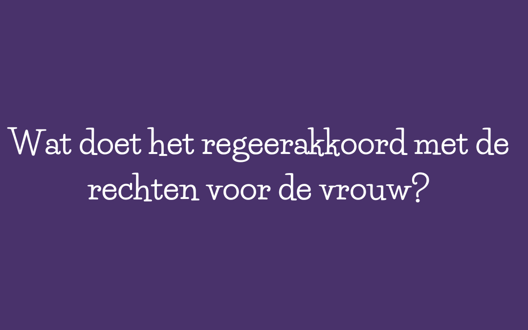 Invloed van het Regeerakkoord op Gelijke Kansen